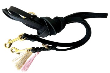 Fettlederleine | Messing | Schwarz
            