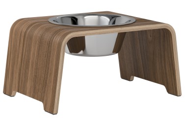 dogBar® |  SINGLE   | Nussbaum  |  Edelstahl | M 