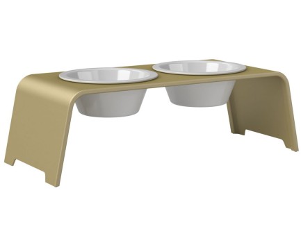 dogBar® M - HPL grau mit Edelstahl 