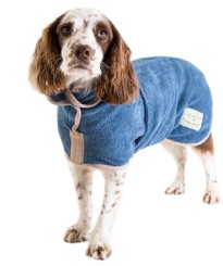 Hundebademantel | Blue/Taupe 