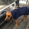 Hundebademantel | Navy/Cognac
