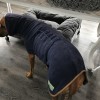 Hundebademantel | Navy/Cognac