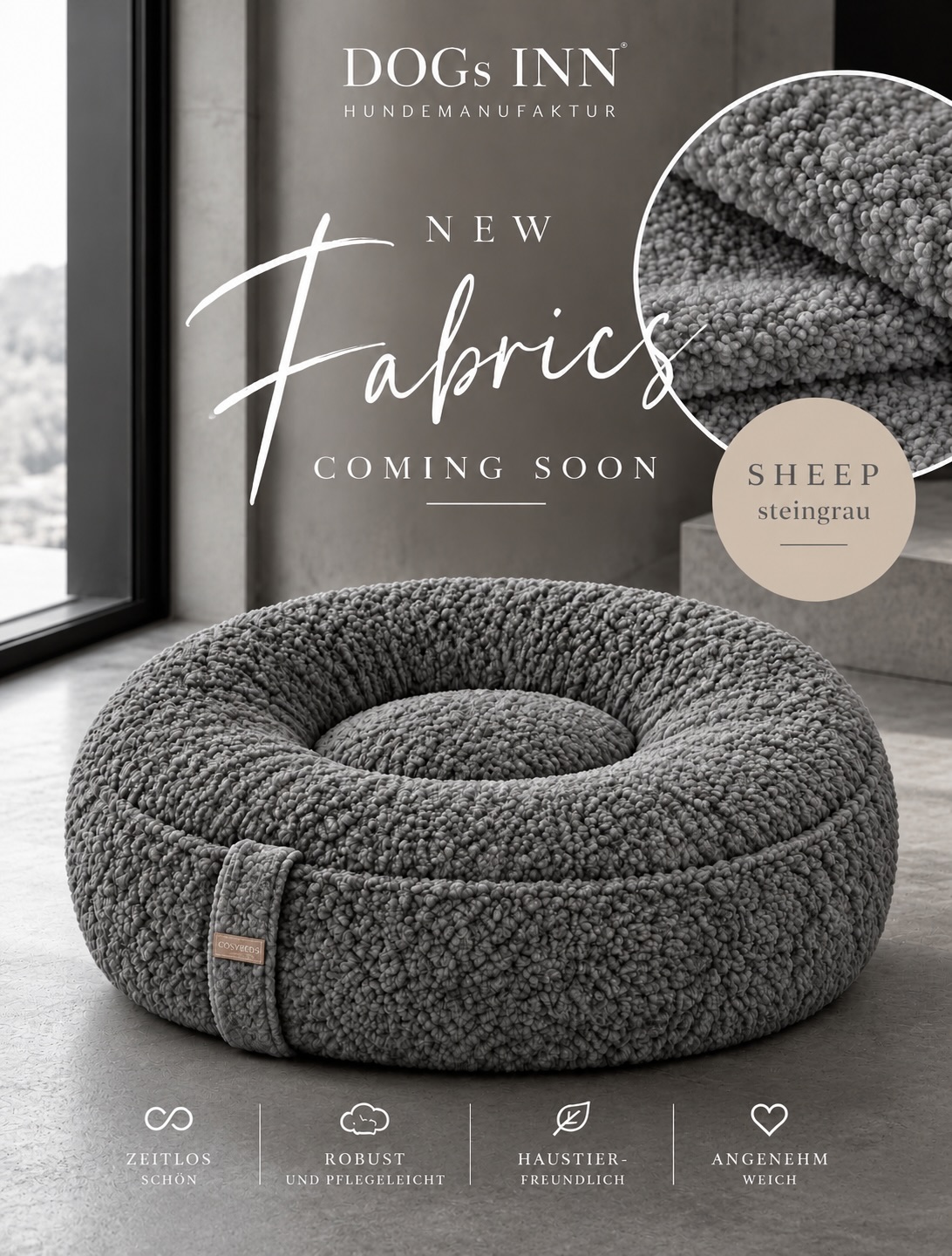 ✨ NEW · SHEEP Fake Fur COLLECTION ✨
So cosy. So timeless. So COSYBED.
Unsere neue SHEEP Kollektion – mit einer wunderbar weichen, fein gelockten Oberfläche in edler Schaffell-Optik. Der Stoff fühlt sich so schön weich an.
Natürliche, ruhige Farbtöne machen SHEEP zu einem Stoff, der sich ganz selbstverständlich in moderne Wohnräume einfügt:
Wollweiß · Steingrau · Greige · Taupe · Hellgrau
Zurückhaltend im Look, besonders in der Haptik und gemacht für alle, die beim Hundebett genauso viel Wert auf Design, Qualität und Wohnlichkeit legen wie bei ihrer Einrichtung.
Natürlich wird auch jedes COSYBED der SHEEP Kollektion in unserer Manufaktur in Deutschland handgefertigt. 🇩🇪
It’s so cosy – it’s a COSYBED.
Welche Farbe ist Euer Favorit? 🤍
Die Farben Wollweiss und Steingrau sind ab sofort lieferbar. Die anderen Stoffe Mitte November 26.
Gerne frühzeitig bestellen vor 🎄🧑🏼🎄Weihnachten.
#COSYBED #DOGsINN #Hundebett #OrthopädischesHundebett Hundebetten HandmadeInGermany HundebettManufaktur InteriorWithDogs DogInterior Bouclé NewCollection