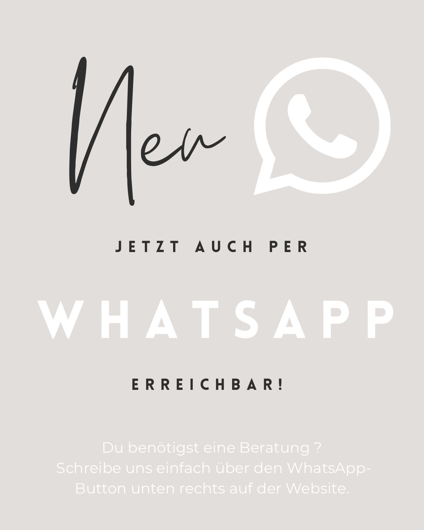 Jetzt auch per WhatsApp erreichbar!
Du hast Fragen zu einem Produkt oder benötigst eine Beratung?
Schreib uns einfach über den WhatsApp Button unten rechts auf unserer Website.
#dogsinn #erreichbarkeit #cosybed #saltydog #whatsapp